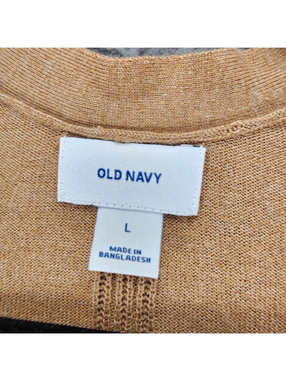 Old Navy Sweater Womens Large Tan Long Sleeve Open Front Cardigan - Picture 2 of 10